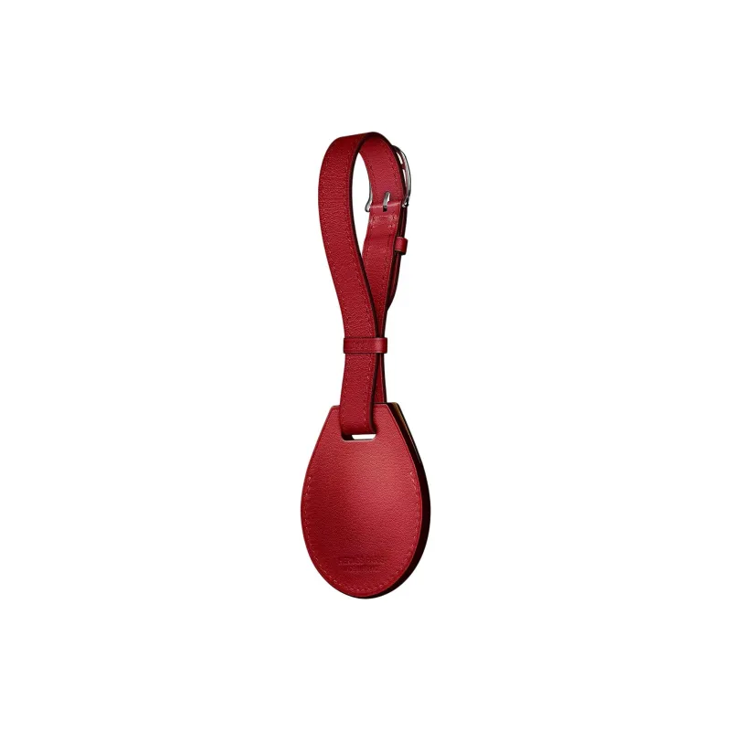 HERMES Apple AirTag Swift Calfskin Luggage Tag Unisex 5X Rouge Piment Pepper Red-2
