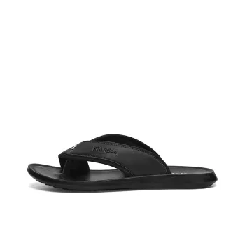 Mulinsen Leather Patchwork Slip Resistant Flip Flops Men's