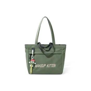 MAKEUP KITTEN Nylon Fabric One Shoulder Handbag Women's Avocado Green