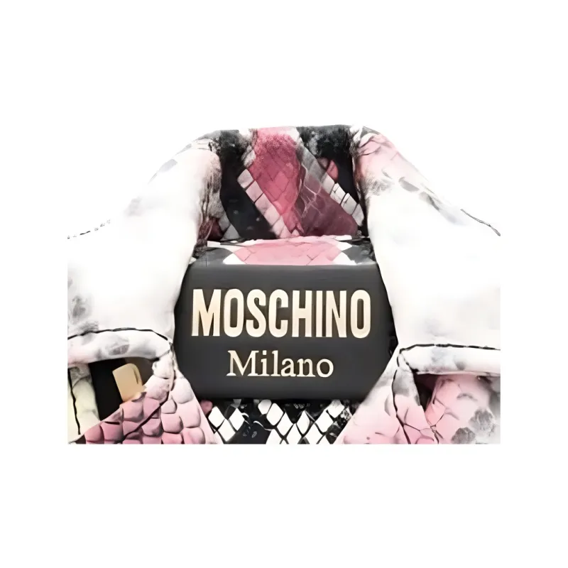 MOSCHINO Calfskin Crossbody Bag, Shoulder Bag Women's Pink & White-2
