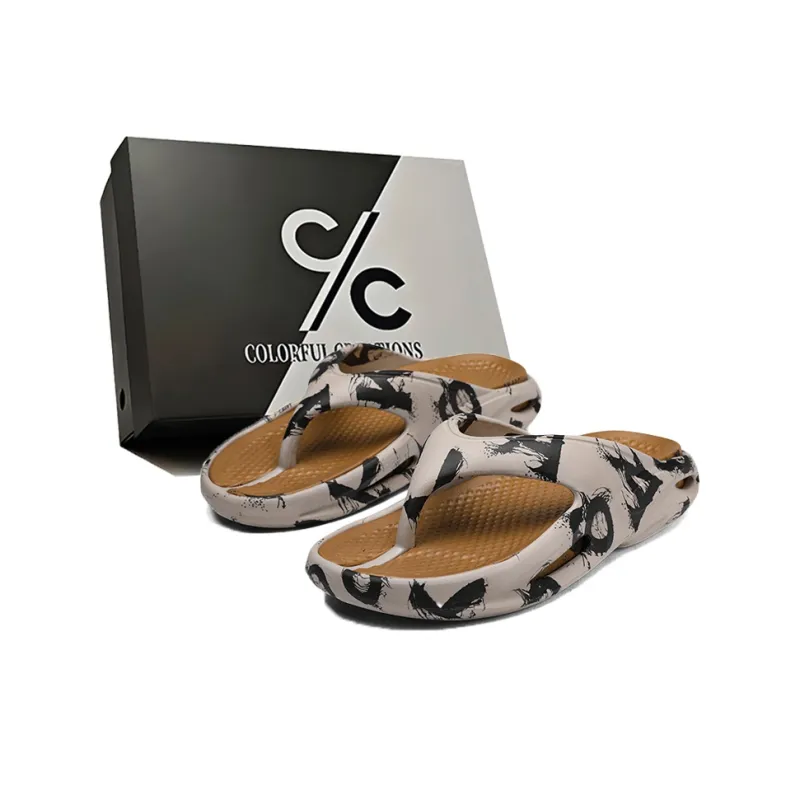 Colorful Creations EVA Quiet Odor Resistant Abrasion Resistant Slip Resistant Quick Dry Flip Flops Men's Box-4