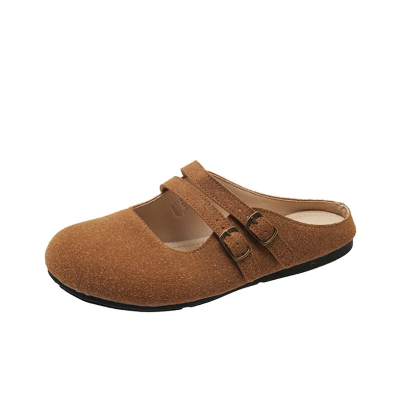 AJPAP Quiet Abrasion Resistant Slip Resistant Closed Toe Slippers Women's-5