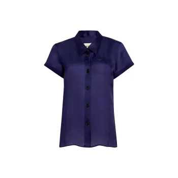 KHAITE SS25 Keefe Top Shirt Women's Amethyst/Purple Crystal