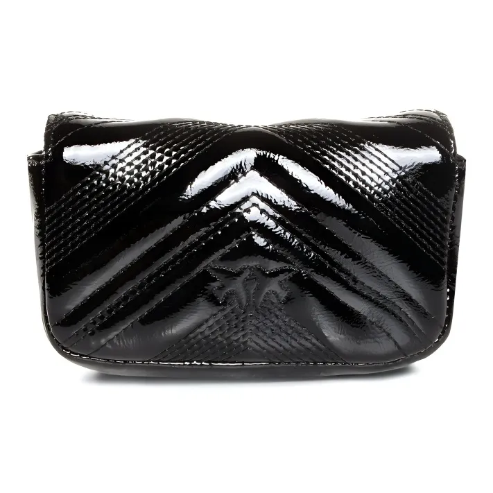 PINKO EXOTICS Leather Chain Bag Swan Bag Crossbody Bag Shoulder Bag Women's Black-3