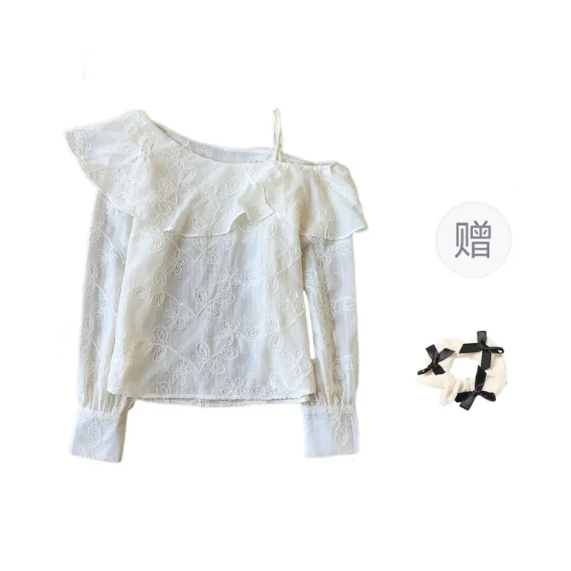 CPAURA Shirt Women's Cream Apricot+Bowknot Hair Tie Comes With-0