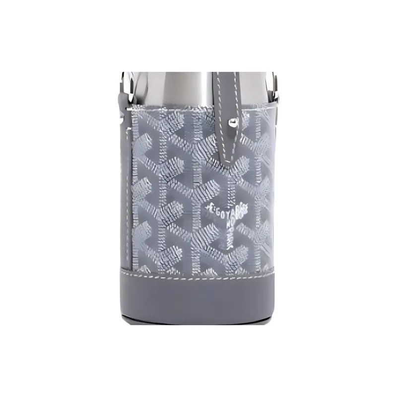 GOYARD YONNE Canvas With Leather Water Bottle Bag Shoulder Bag Crossbody Bag Small Size Unisex Gray-2