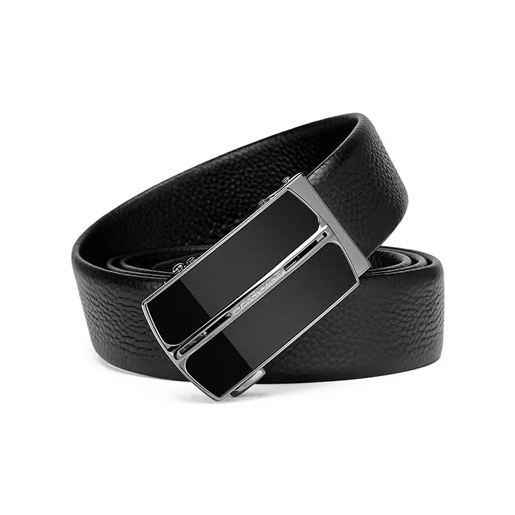 JAGUAR Cow Leather Belts Men's Black 3.5cm-2
