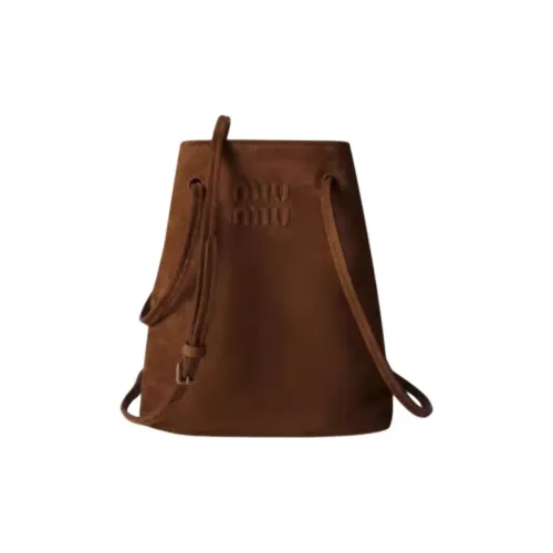 MIU MIU Lambskin Bucket Bag, Handbag, Shoulder Bag Mini Women's Cocoa Brown