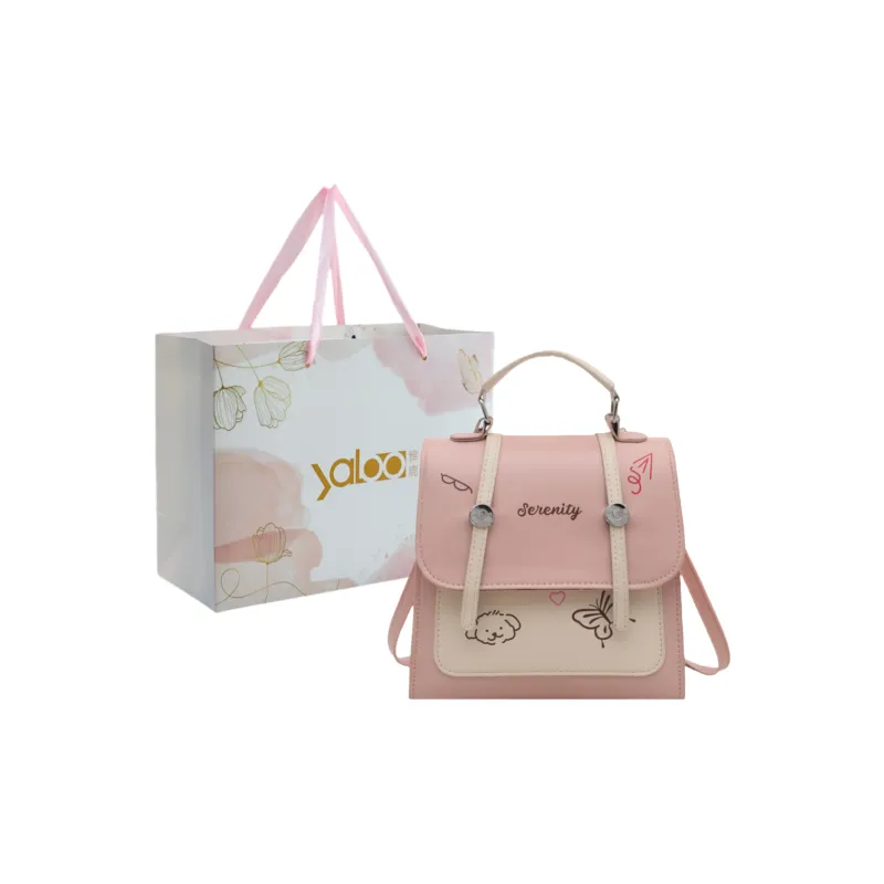 Yalu PU Backpack Unisex Blue/Pink/White/Black-4