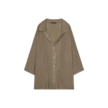 ZARA ZW Series Shirt Women's Brown/Dark Taupe