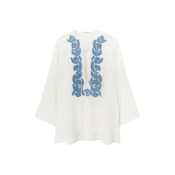 ERMANNO SCERVINO Floral appliqué Crepe de chine Tunic