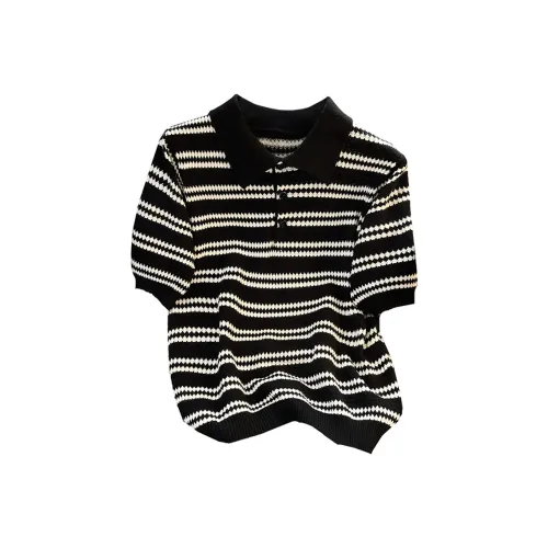 Cypress House Knitwear Women's Black Stripes