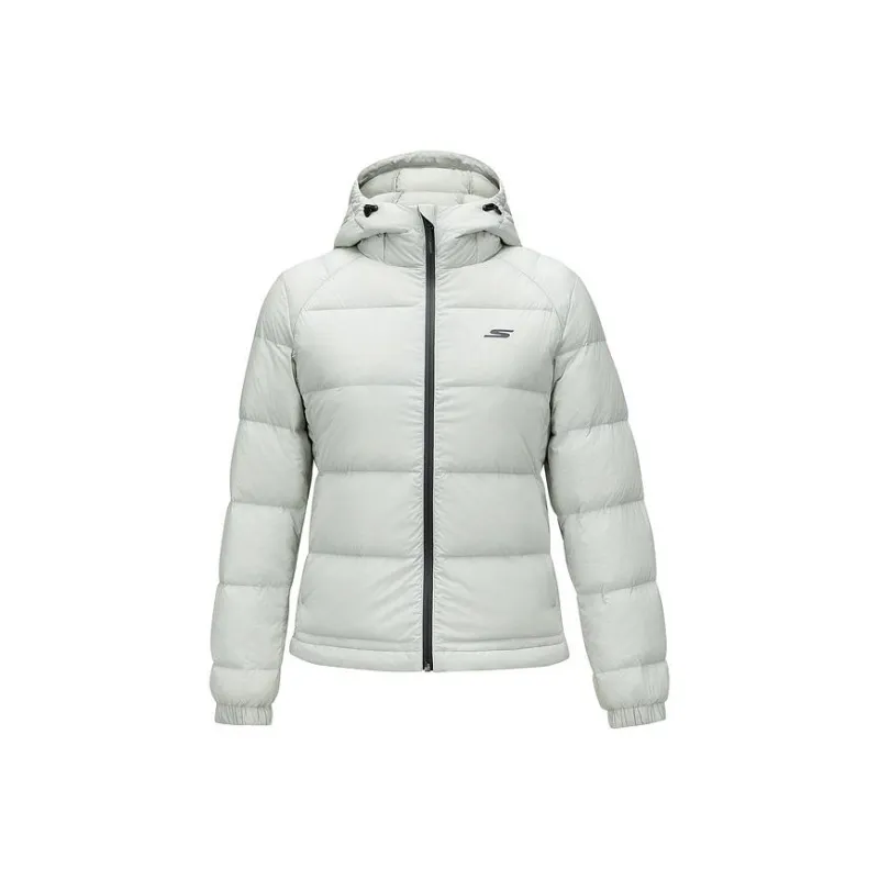 Skechers Down Jacket Women's Silver Birch White-0