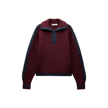 ZARA Knitwear Women's Burgundy Red