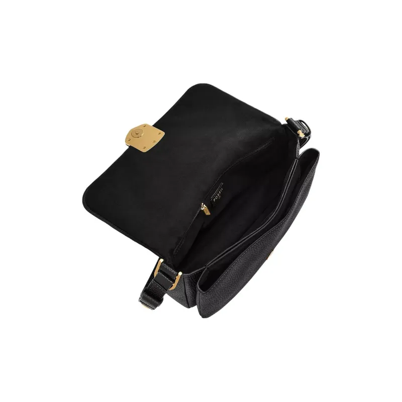 FOSSIL Leather Shoulder Bag Women's Black-2