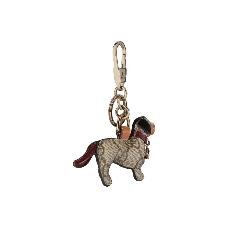 GUCCI Coated Canvas Bag Charm Bag Merch Women's Beige & Dark Brown-2