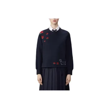 THOM BROWNE Hector Embroidered Crewneck Sweatshirt