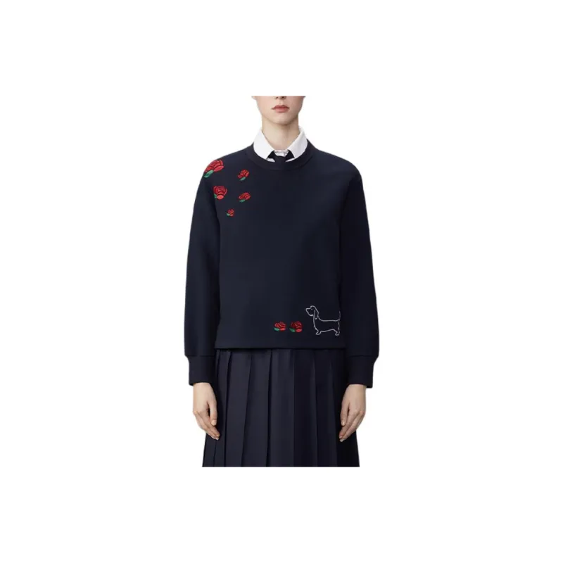 THOM BROWNE Hector Embroidered Crewneck Sweatshirt-0