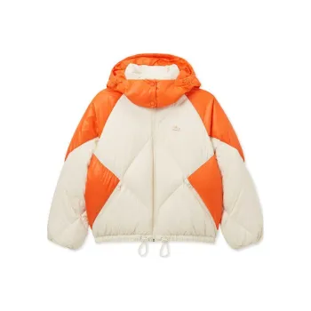 LACOSTE Down Jacket Women's Ecru/Orange