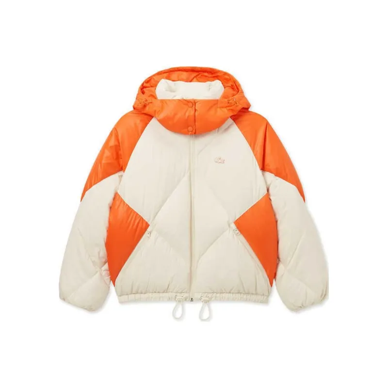LACOSTE Down Jacket Women's Ecru/Orange-0