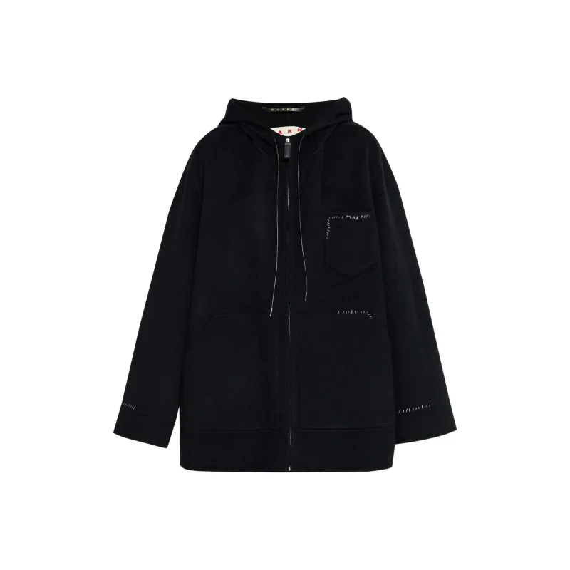 MARNI Zip Up Drawstring Hoodie-0