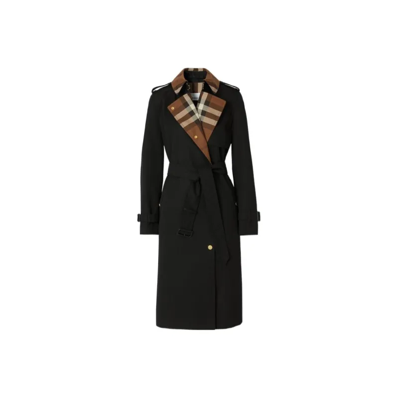 Burberry Check panel Gabardine Trench Coat-0