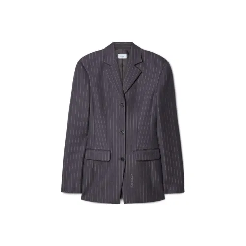 OFF WHITE Striped Single Breasted Blazer