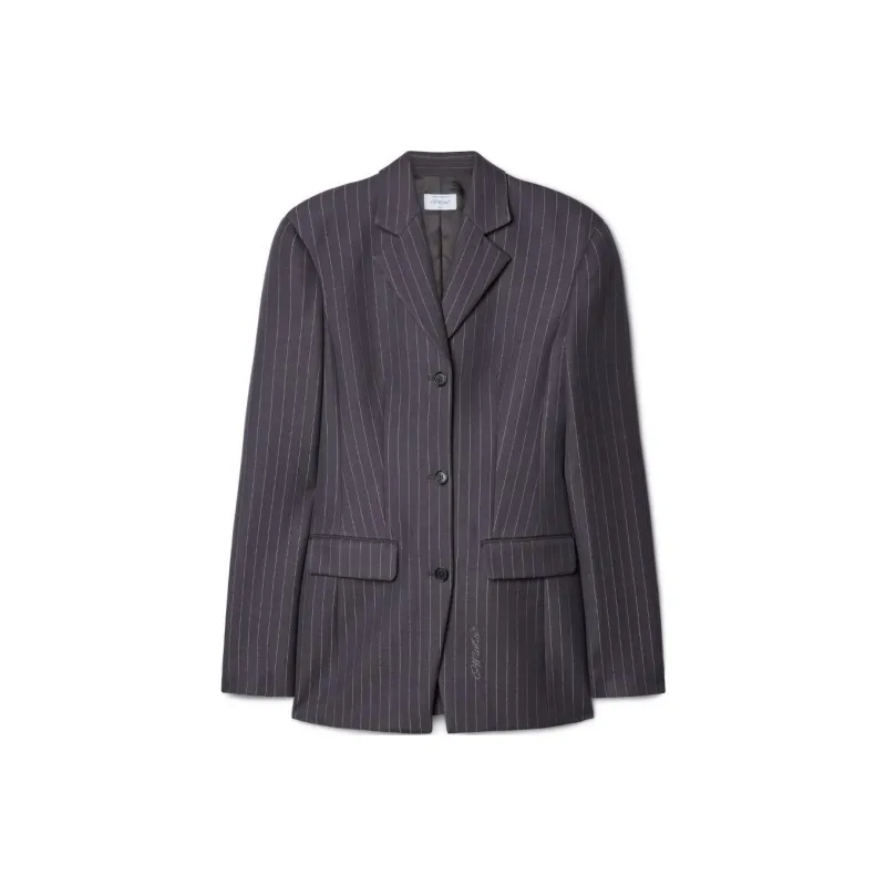 OFF WHITE Striped Single Breasted Blazer-0