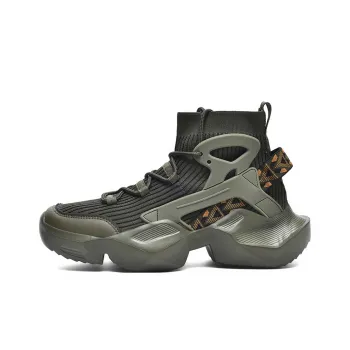 BIANSULONG Cushioning, Slip Resistant, And Abrasion Resistant High Top Chunky Sneakers Men's Army Green