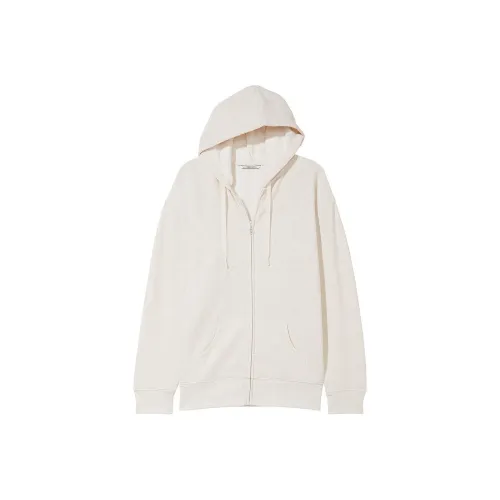 Victoria's Secret VICTORIA'S SECRET Cotton Fleece Full-Zip Hoodie Heather Sweatshirt Women's White
