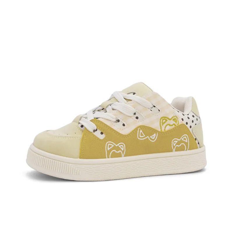 ALI THE FOX Skateboard Shoes Women's Low Top Guava Pink/Light Yellow/Beige Pink/Light Blue-7