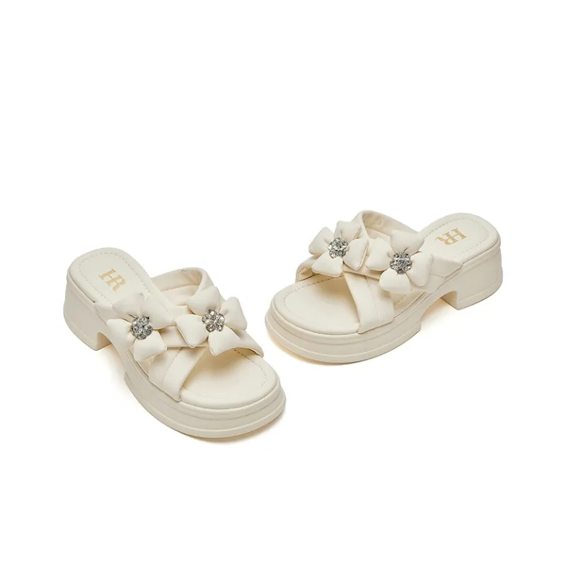 HR PU Polyurethane Abrasion Resistant Slide Slippers Women's Beige-1