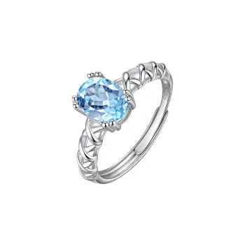 JINJI Natural Topaz Rings Women's