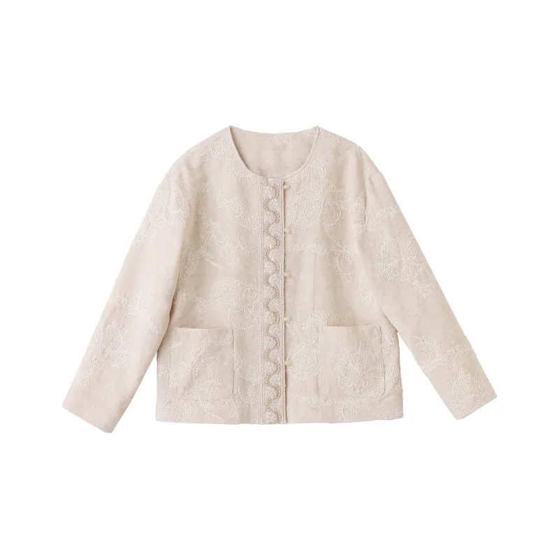 Yi Mengyuan Jackets Coats Women's Beige-0