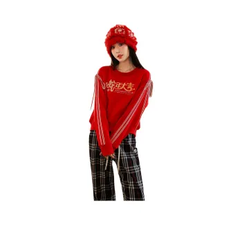 Oudifu Sweatshirts Women's Red