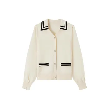 EICHITOO Knitwear Women's Ecru Trim