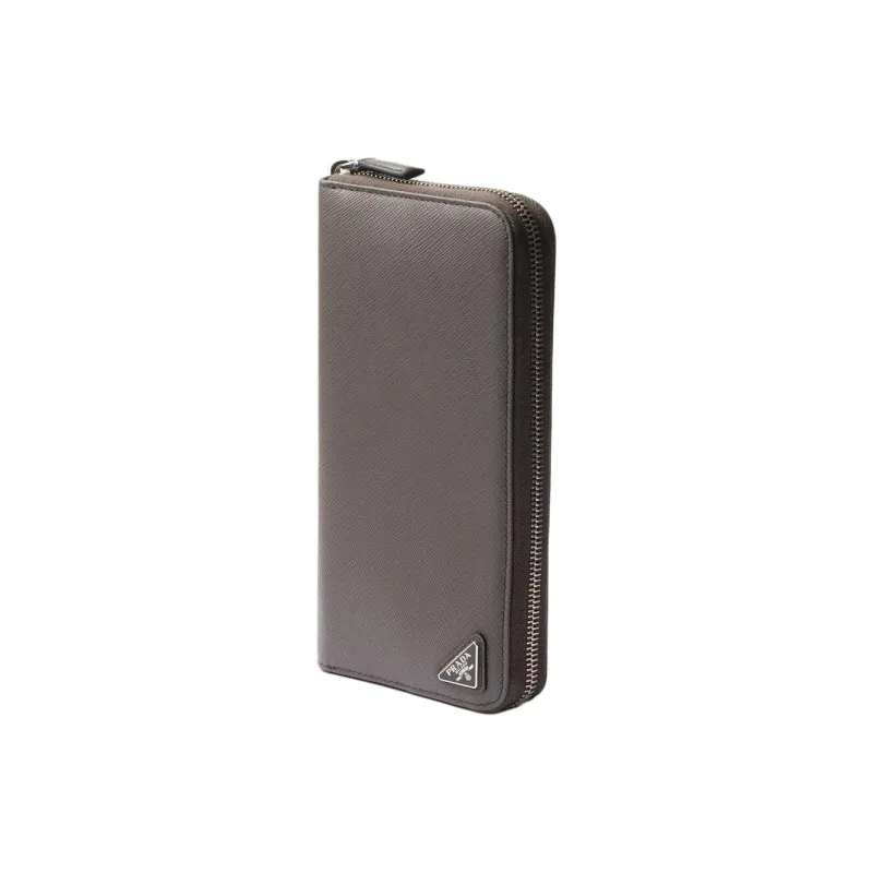 PRADA Saffiano Cow Leather Wallet Men's Gray-1