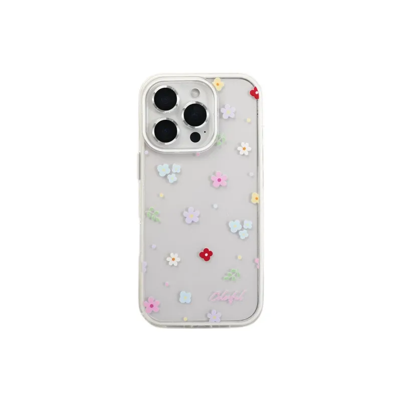 Sopi Acrylic Material Multicolor Floral Stand Phone Cases Compatible With IPhone 16/15 Pro Max/Apple 13/14 Pro/Max-4
