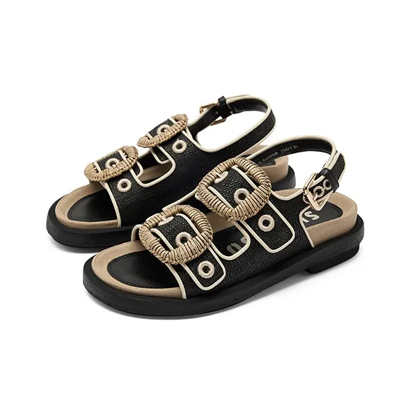 SUGARSU One Strap Sandals Women's Black-1