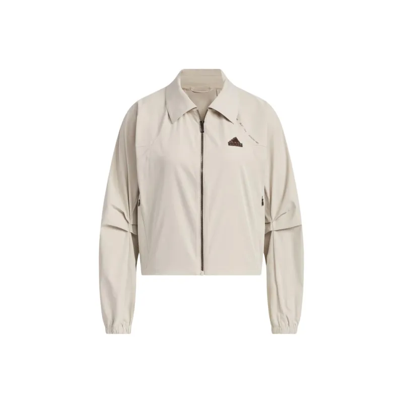 Adidas TECH PREMIUM WOVEN JACKET Jackets Coats Women's Beige Yellow-0