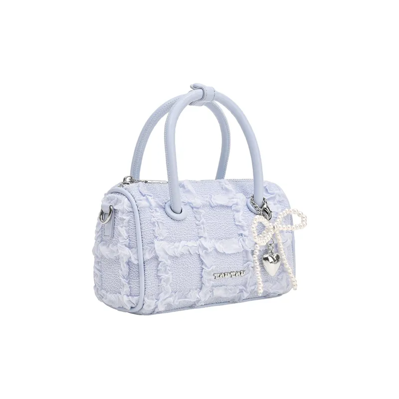 TOUTOU Fabric Handbag Regular Women's White/Blue-7