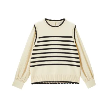 UNIQLO Knitwear Women's Apricot With Black Stripes