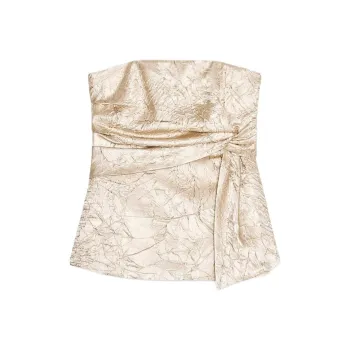 ZARA Strapless Top Women's Gold