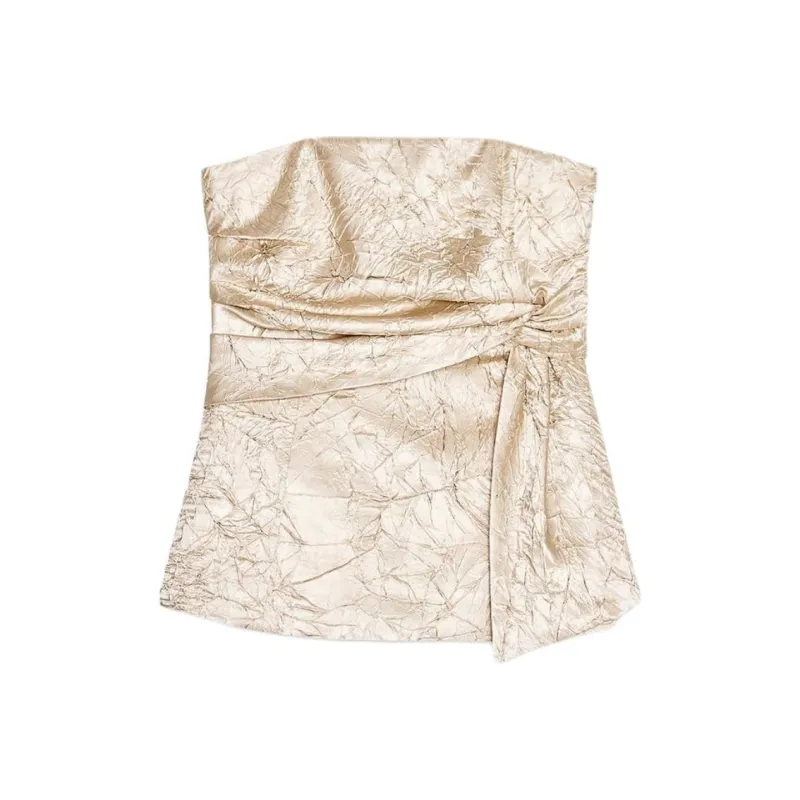 ZARA Strapless Top Women's Gold-0