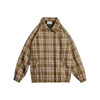 MADEN Jackets & Coats Women's Khaki Plaid