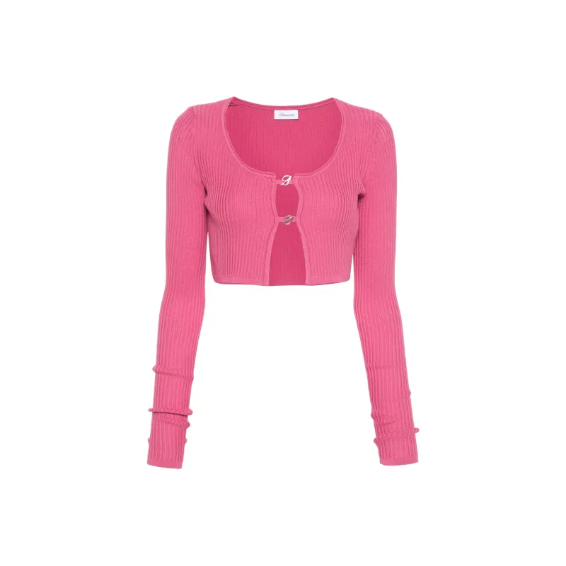 Blumarine Logo plaque Cropped Cardigan-0