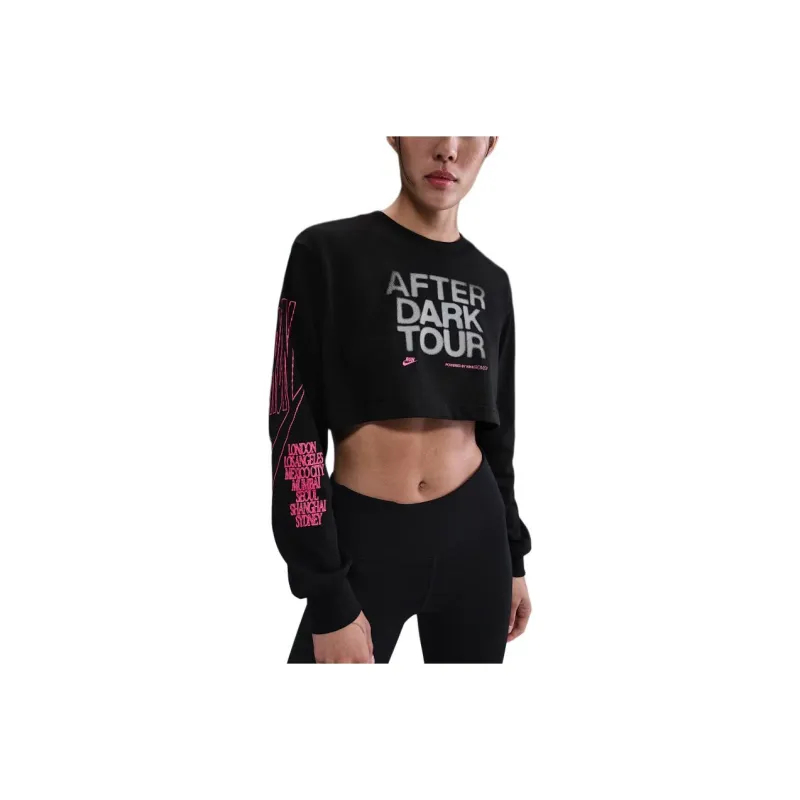 Nike After Dark Tour Women's Oversized Long Sleeve Cropped T Shirt-0