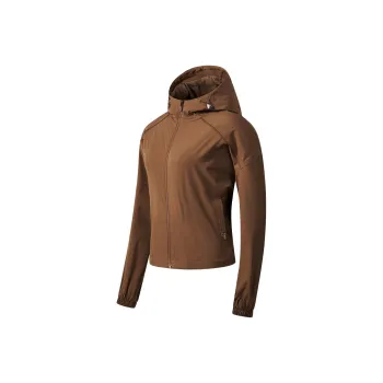 Erke Comprehensive Training Collection Sports Lifestyle Collection Trench Coat Women's Rock Sandy Brown