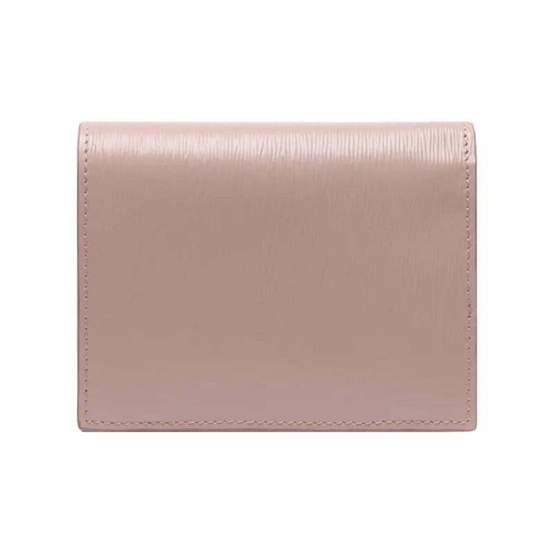 PRADA Cow Leather Wallet Women's Pink Beige-2