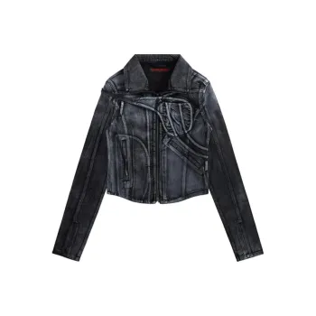 Ottolinger Fitted Denim Jacket 'Black/White'